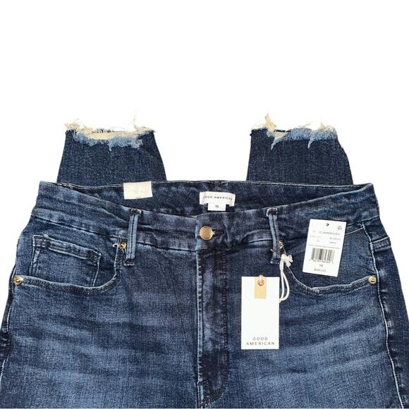 NWT Good American Good Legs Skinny Jeans w/ Raw Chewed Hem Size 16 - Picture 7 of 9